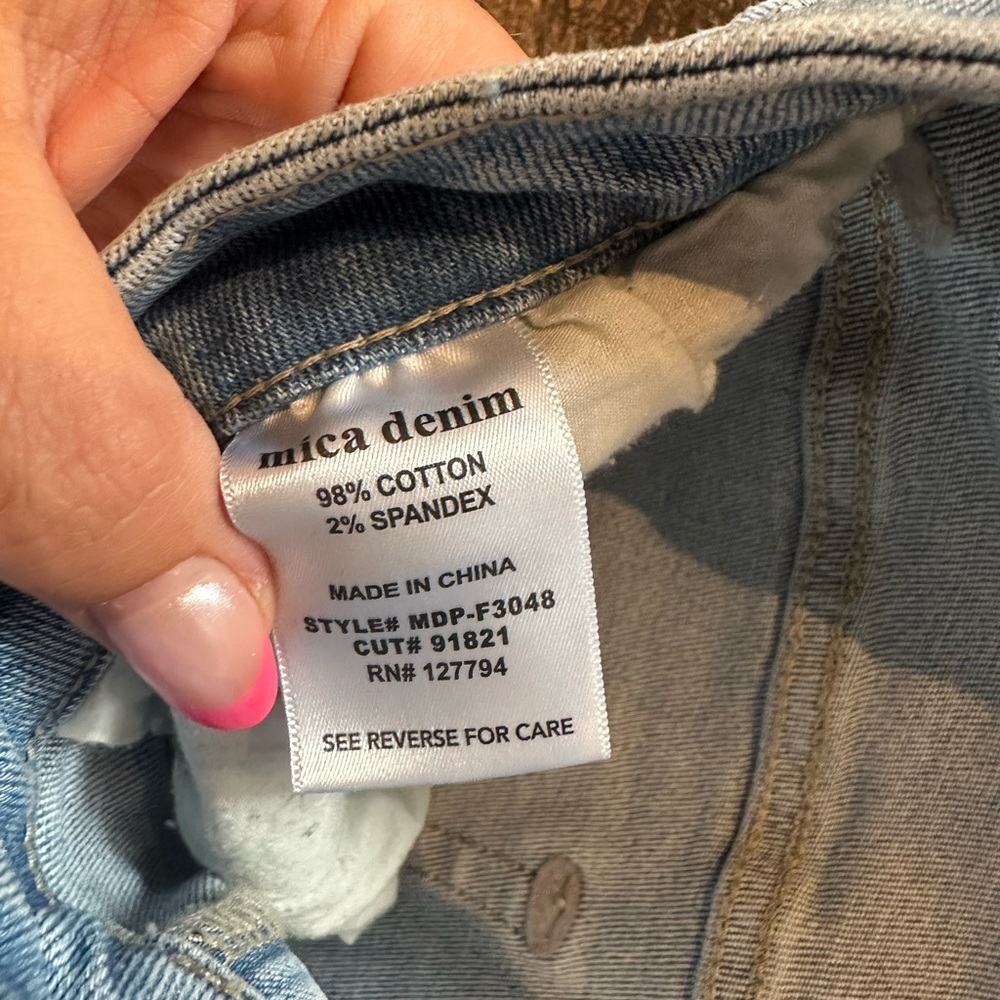 mica Light Blue Ripped Straight Leg Jeans - Picture 3 of 7